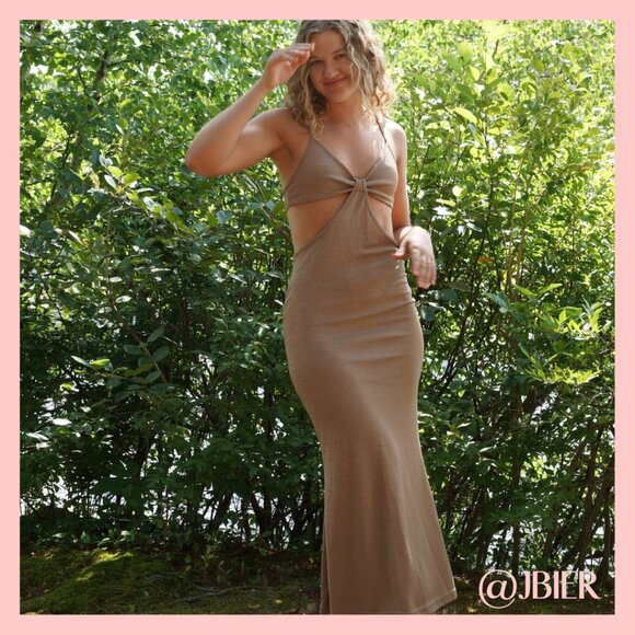 Knitted Cut-Out Maxi Dress - Picture 1 of 4